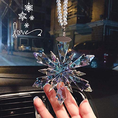 HMXA Coche Colgante de Cristal de Copos de Nieve Decoración de suspensión del Copo de Nieve Adornos Colgantes Recorte Estilo romántico (Color Name : 10)