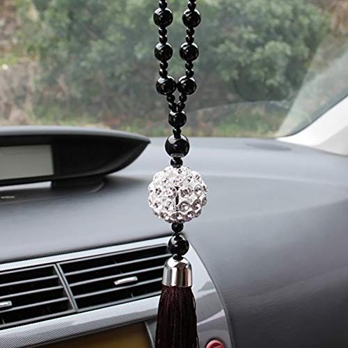 HMXA Colgante de Coches Espejo retrovisor cuelgan Piedras Buda Ornamento Réplica Bola de Cristal Lucky Charm Colgante Ahorcamientos Auto Interior (Color : 01)
