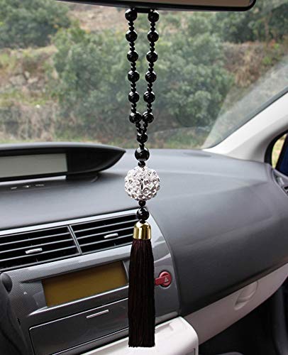 HMXA Colgante de Coches Espejo retrovisor cuelgan Piedras Buda Ornamento Réplica Bola de Cristal Lucky Charm Colgante Ahorcamientos Auto Interior (Color : 01)