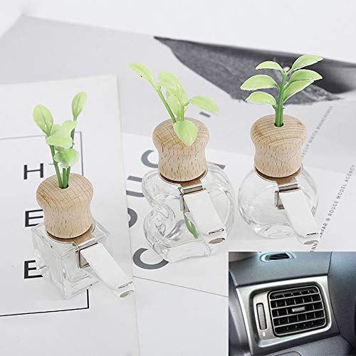 HMXA Perfume de Coches Clip Hierba Olor del ambientador de Aire Auto de la decoración Salida de la Botella vacía Vent Ornamento Regalo de Accesorios Sin perfumes (Color Name : Square)