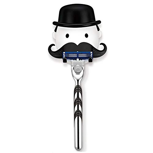 HNYG Soporte para maquinilla de afeitar con ventosa, creativo soporte para afeitadora de caballeros, organizador de ducha de baño