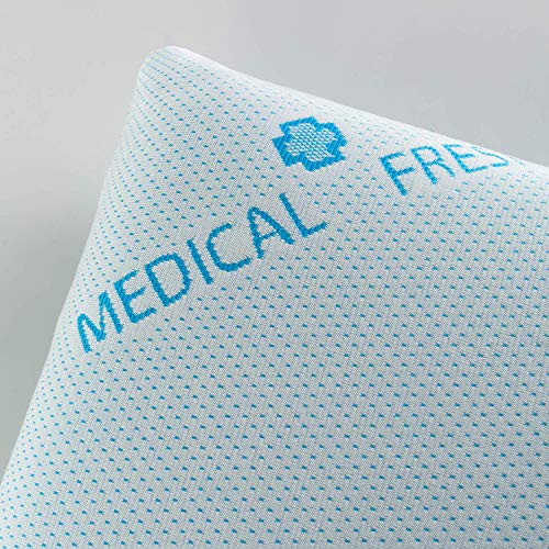 hogar Almohada viscoelástica 100% viscoelástica. Tejido Medical Transpirable. Termoregulable. Firmeza Media. Alta Recuperación (1, 90 CM)