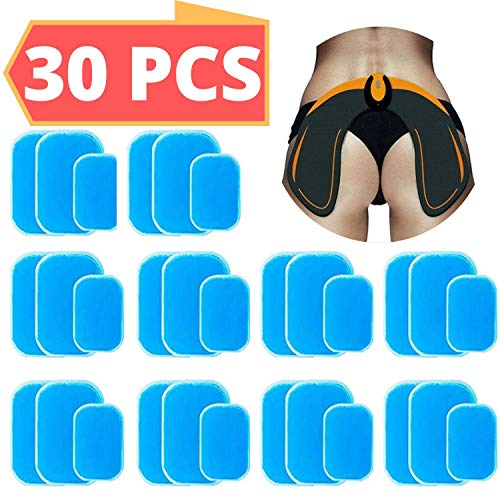 Hoja Gel Pad de Repuesto para EMS Electroestimulador Muscular Gluteos ABS, Accesorio para EMS gluteos Trainer, Reemplazo Electrodos 30 Piezas