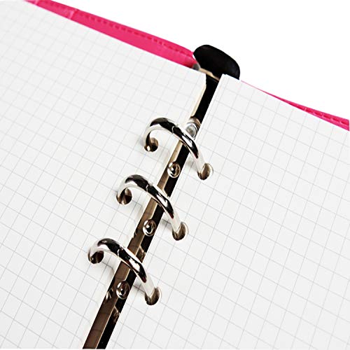 Hojas de Recambio ZKSM Papel de Recambio A5 con 6 Anillas, Papel de cuadros 135 Hojas/270páginas para Agenda Filofax Bullet, Objetivos(8.26x5.59 Pulgada)