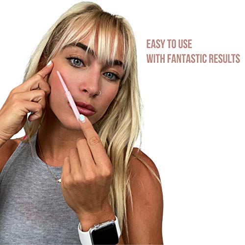 Hollywood Browzer Maquinillas de afeitar dermaplaning para rostro, modelado de cejas, eliminación de vello no deseado, herramienta exfoliante para mujeres Oro rosa
