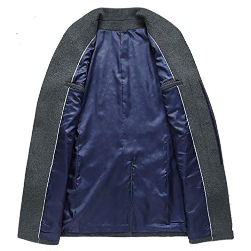 Hombre Invierno Abrigo,JiaMeng Chaqueta para Hombre,Ligero Chaqueta Abajo Cálido Trinchera de Invierno Botón Largo Outwear Abrigo Elegante Abrigos(Gris,XL)