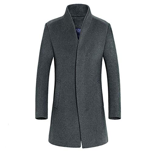 Hombre Invierno Abrigo,JiaMeng Chaqueta para Hombre,Ligero Chaqueta Abajo Cálido Trinchera de Invierno Botón Largo Outwear Abrigo Elegante Abrigos(Gris,XL)