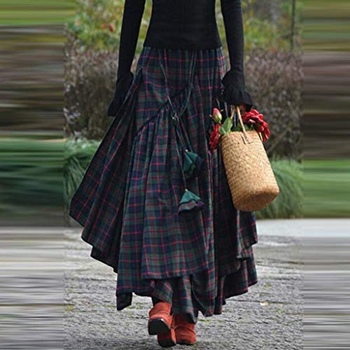 Hombre Mujeres Tela Escocesa Falda Escocesa Plisada Falda Clásico Falda De Gran Tamaño Unisex De Mujer De Rock para Mujer para Hombre Retro Tradicional Highland Vestido Irregular Rejilla del Tartán
