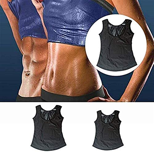 ¡Hombres y mujeres súper calientes de doble capa! Camiseta sin mangas que adelgaza adelgazante tonificante camiseta de neopreno chaleco camiseta de fitness efecto de sudor quemador de grasa deportivo