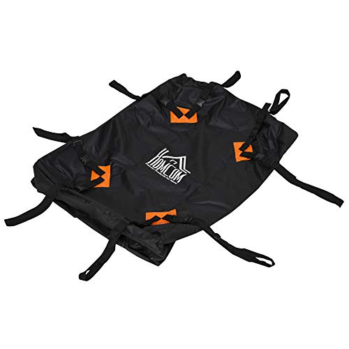 HOMCOM Cofre Bolsa de Techo Impermeable Plegable Baca de Coche con Tejido Resistente Portátil para Largo Viaje Capacidad 424 litros Carga 80 kg 114x87x45 cm Negro
