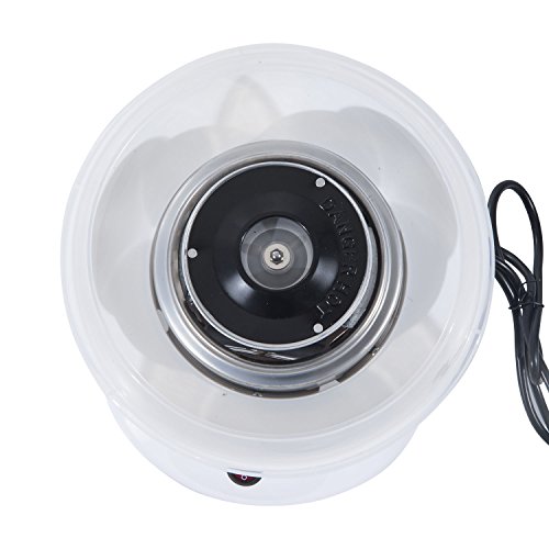 HOMCOM Máquinapara Nubes de Algodón de Azucar Acero Inox. y Aluminio 450W 27x26x18cm (Blanco)