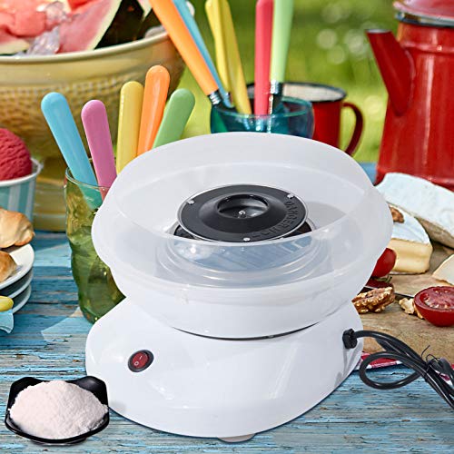 HOMCOM Máquinapara Nubes de Algodón de Azucar Acero Inox. y Aluminio 450W 27x26x18cm (Blanco)