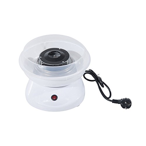 HOMCOM Máquinapara Nubes de Algodón de Azucar Acero Inox. y Aluminio 450W 27x26x18cm (Blanco)