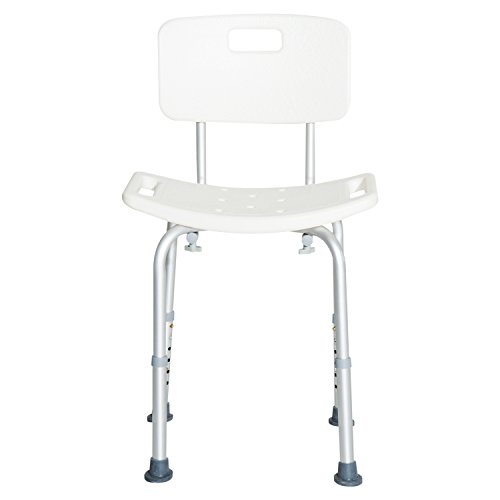 HOMCOM Silla ducha aluminio ayuda baño taburete banqueta regulable ajustable wc asiento