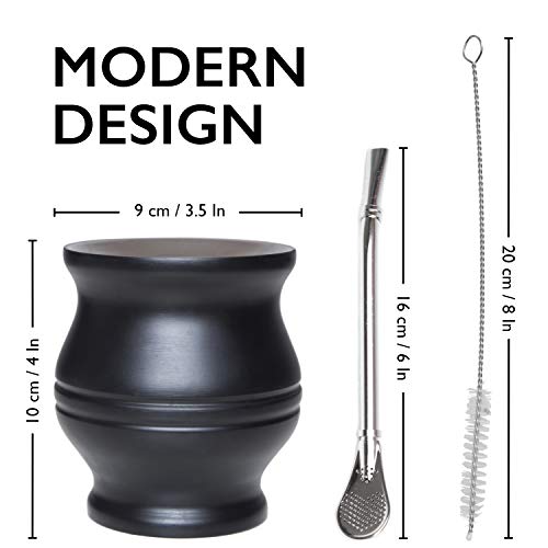 home & folksTM – Calabaza para mate con Bombilla – Kit Completo para Preparar Yerba Mate Tradicional – Innovación Antiquemaduras y Fácil de Limpiar