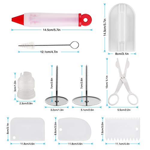 HOMEASY Juego de Decoración de Pasteles 71 Piezas con Plato Gratorio para Tartas, Repostería y Pastelería Utensilios con Boquillas de Acero Inoxidable, Bolsa de Silicona y Bolsa de Tubería Desechable