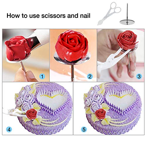 HOMEASY Juego de Decoración de Pasteles 71 Piezas con Plato Gratorio para Tartas, Repostería y Pastelería Utensilios con Boquillas de Acero Inoxidable, Bolsa de Silicona y Bolsa de Tubería Desechable