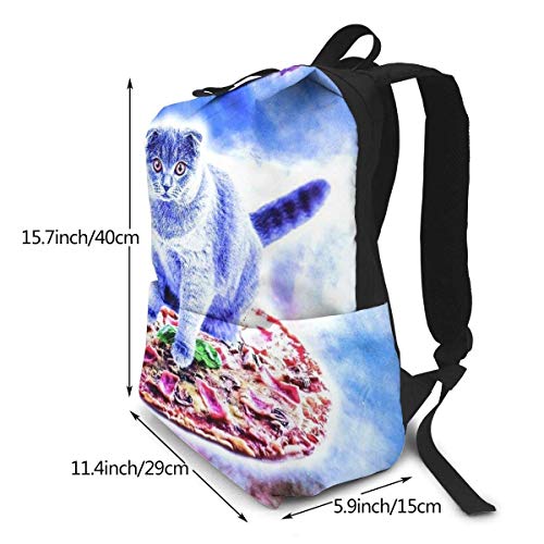 Homebe Galaxy Cat Pizza Ride On Riding Mochila,Mochila Unisex, Mochilas y Bolsas School Travel Hiking Small Mini Gym Teen Little Girls Youth Kid Women Men Printed Patterned Themed Bookbags