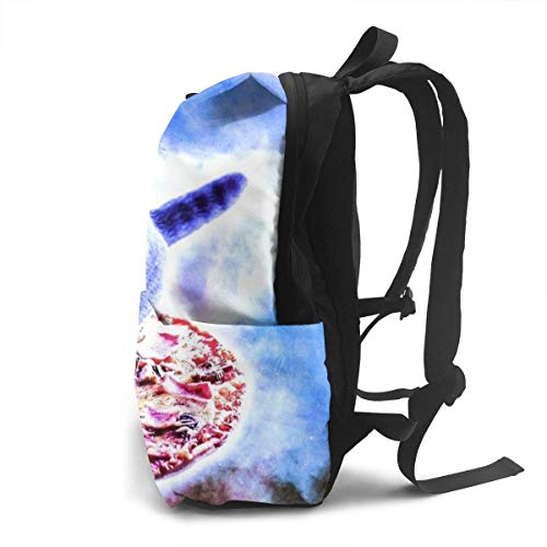 Homebe Galaxy Cat Pizza Ride On Riding Mochila,Mochila Unisex, Mochilas y Bolsas School Travel Hiking Small Mini Gym Teen Little Girls Youth Kid Women Men Printed Patterned Themed Bookbags