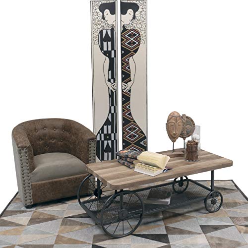 Homely - Mesa de Centro de Estilo Vintage Rules con revistero 120x59 cm