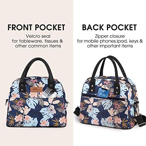 HOMESPON Bolsa Isotérmica de Almuerzo Lunch Bag Bolsa Térmica Porta Alimentos Tela Impermeable Plegable Bolso de Picnic para Mujeres, Adultos, Estudiantes y Niños