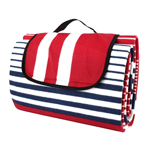 Homfa Manta de Picnic Impermeable Plegable para Camping Playa Alfombra para Suelo Playa Jardín Parque de Franela para 4-8 Personas 200 x 200 x 0.2cm