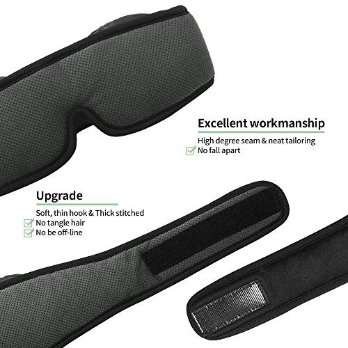 HOMMINI Antifaz para Dormir, 3D Máscara para Dormir con Ajustable Correa 100% Anti-Luz Antifaces para Los Ojos, Espuma de Memoria Transpirable y Ultra Suave máscara para Ojos para Dormir