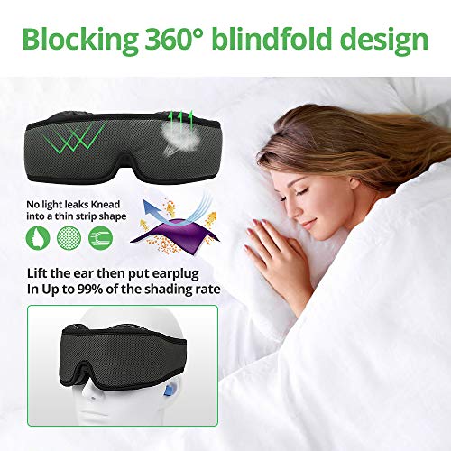 HOMMINI Antifaz para Dormir, 3D Máscara para Dormir con Ajustable Correa 100% Anti-Luz Antifaces para Los Ojos, Espuma de Memoria Transpirable y Ultra Suave máscara para Ojos para Dormir