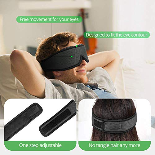 HOMMINI Antifaz para Dormir, 3D Máscara para Dormir con Ajustable Correa 100% Anti-Luz Antifaces para Los Ojos, Espuma de Memoria Transpirable y Ultra Suave máscara para Ojos para Dormir