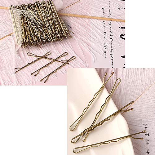 Homo Trends 300 piezas de agarraderas para el pelo, rubio de 1.97 pulgadas, pasador de pelo ondulado, para niñas y mujeres