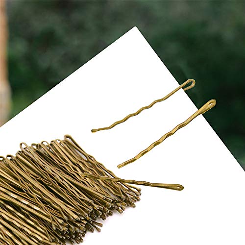 Homo Trends 300 piezas de agarraderas para el pelo, rubio de 1.97 pulgadas, pasador de pelo ondulado, para niñas y mujeres