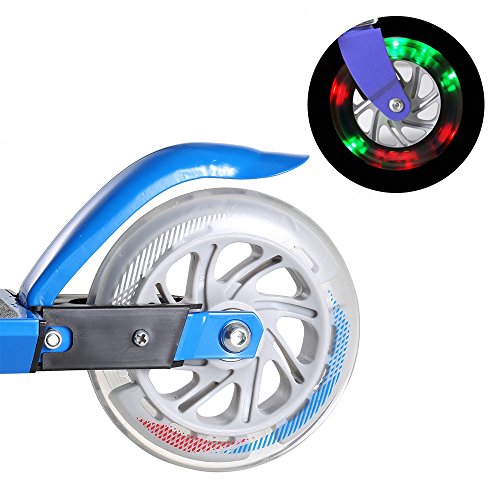 Honkid Patinete Aluminio con 2 Ruedas - Scooter Patinete Plegable 85cm Altura Ajustable para niños de 3-12 años de Edad, Azul