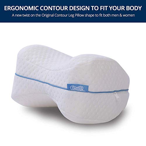 HOOPERT Almohadas posicionadoras de Pierna– Mejor para Pierna, Espalda, y Rodilla Pain- cuña de Espuma con Efecto Memoria Contour Pierna Almohada con Funda extraíble (Blanco)
