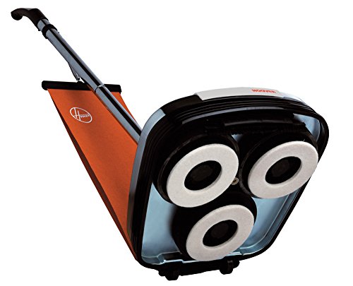 Hoover F38PQ - Enceradora, Potencia 800W, Función aspiradora incorporada, Luz Frontal, Capacidad 4L, Nivel de ruido 95dBA, Acero Cromado y Naranja