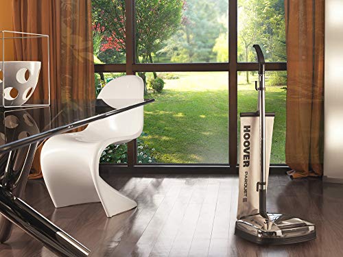 Hoover F38PQ - Enceradora, Potencia 800W, Función aspiradora incorporada, Luz Frontal, Capacidad 4L, Nivel de ruido 95dBA, Acero Cromado y Naranja