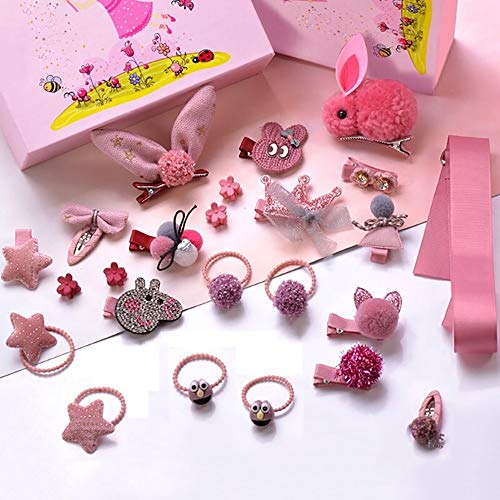 Horquillas Pelo Bebe, ZoneYan Pinzas Pelo Bebe Niña, Clips Pelo Bebe Niña Rosa, Pinzas Niña e Gomas Pelo Niña 18 Piezas