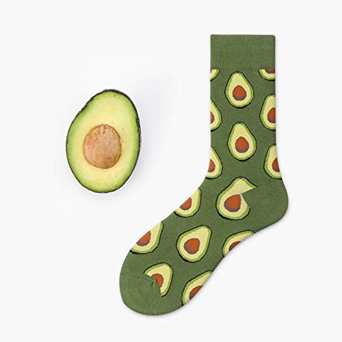 Hosaire 1 par Algodón Calcetines para Calcetines Térmicos Unisex,Estilo de Comida de Postre,Deporte Fitness Tenis Correr Uso Diario,Cálido Regalo (Aguacate)