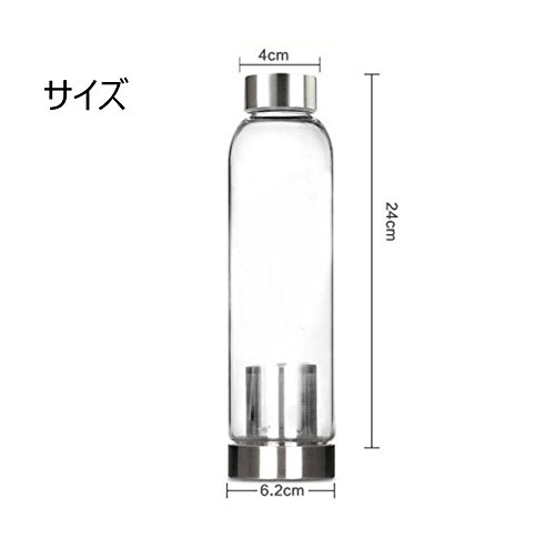 Hosaire Portable Cristal Botella con infusor de té y Protector de Funda de Nailon (Zumo de Agua Potable Filtro para Home Exterior Viaje 550 ml