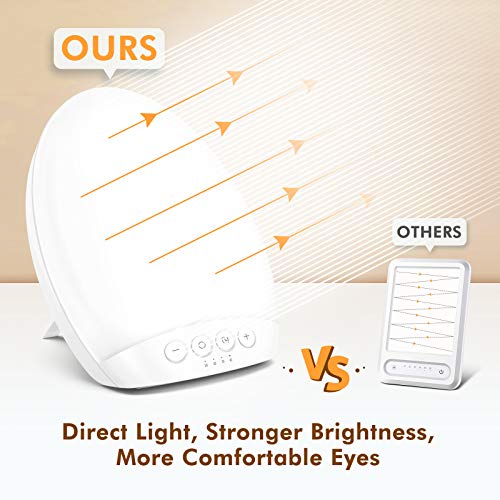 HOSOME 10,000 Lux SAD Light Therapy Lámpara portátil, lámparas solares para la depresión estacional, 4 configuraciones de temporizador con función de memoria, tamaño compacto