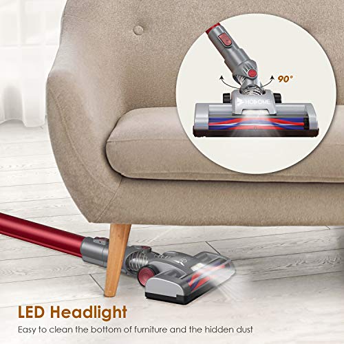 Hosome Aspiradora Escoba sin Cable 20Kpa 160W Aspiradoras Hogar 2 en 1 Aspiradora de Mano Fuerte Succión y Eficiente Filtración 2200mAh Batería para Pelos de Mascota Alfombra Piso y Autos