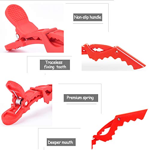 HOSTK 30 PCS Cocodrilo Pinzas para el cabello de cocodrilo Clipper para el cabello grueso antideslizante Peluquería Grietas de partición para mujeres Niñas Estilismo Corte de plástico