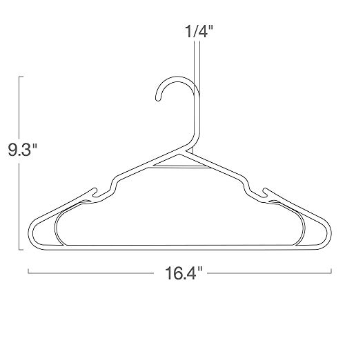 HOUSE DAY Perchero Plástico Negro Que Ahorra Espacio 50 Piezas Perchas de Plástico D0.6cm L42cm