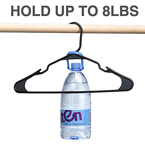 HOUSE DAY Perchero Plástico Negro Que Ahorra Espacio 50 Piezas Perchas de Plástico D0.6cm L42cm