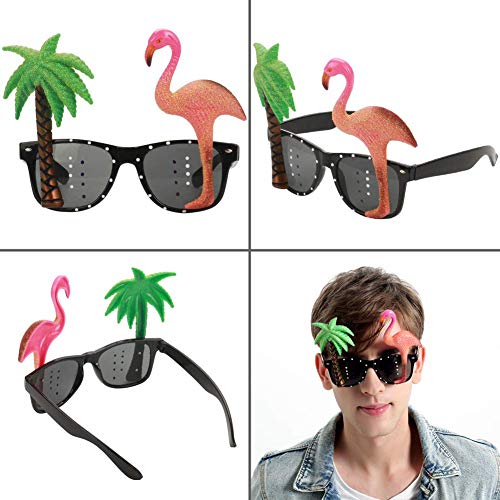 Howaf 3 Pares Divertidas Tropical Fiesta Gafas de Sol, Hawaianas Fiesta Gafas Máscaras para Verano Luau Piscina Playa Fiesta Accesorios, Boda, Fiesta de Cumpleaños, Carnaval Viaje Fiesta Disfraces