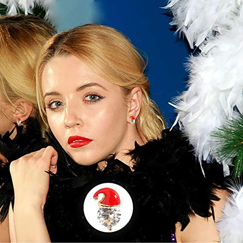 HOWAF 7 Pares Pendientes Navidad para Mujer Niña Navidad Regalo Maquillaje Accesorios Decoraciones Artículo, Árbol de Navidad Sombrero de Papa Noel Reno Copo de Nieve Cascabel Pendientes aretes
