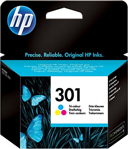 HP 301 CH562EE, Cartucho de Tinta Original Tricolor, Compatible con impresoras de inyección de tinta HP DeskJet 1050, 2540, 3050; OfficeJet 2620, 4630; ENVY 4500, 5530