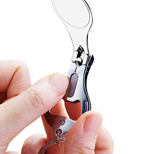 Hqiyaols Keychain España Santa Maria del Naranco Oviedo Cortaúñas Abridor de Botellas Lima de uñas Llavero Cristal Acero Inoxidable Multifuncional Recuerdo Regalo