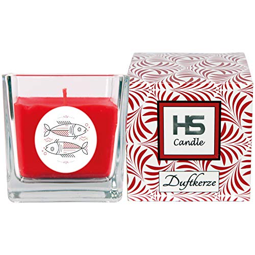 HS Candle - Vela aromática (en cristal, 190 g, duración de hasta 50 horas), diseño de rosas