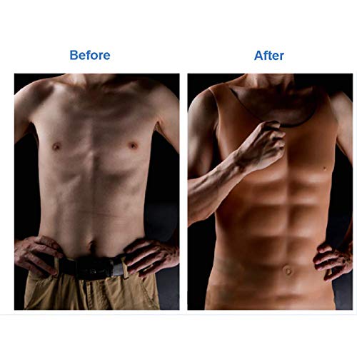 HUA JIE Los Hombres Desgaste de la Forma de la falsificación del músculo Abs Camiseta Invisible del músculo Que Basa la Talladora del Cuerpo de Silicona