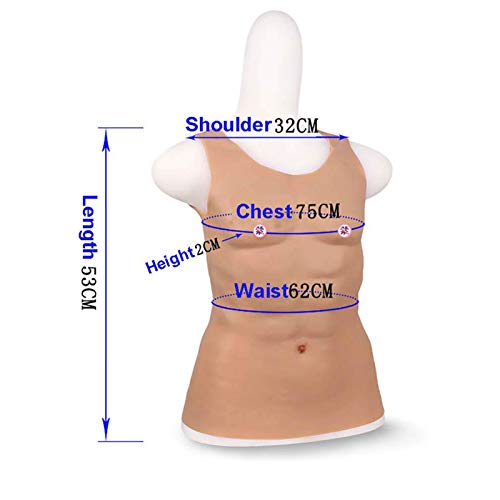 HUA JIE Los Hombres Desgaste de la Forma de la falsificación del músculo Abs Camiseta Invisible del músculo Que Basa la Talladora del Cuerpo de Silicona